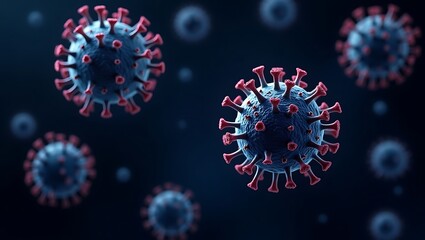 Detailed 3d rendering of the novel coronavirus sars cov 2 particles