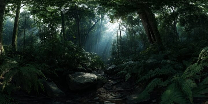 Lush jungle exploration rainforest hdr 360 degrees nature hdri