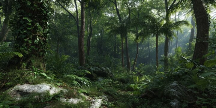 Lush tropical forest scene hdr 360 degrees nature hdri environment