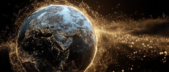 Global network of cities on a planet earth