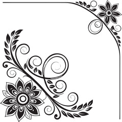 Abstract Floral Frame with Decorative Flowers and Elegant Vector Design