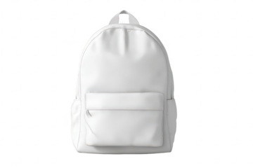 White backpack, front view