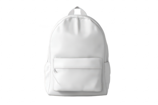 White backpack, front view