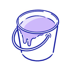 バケツの中に入ったペンキ_パステルパープル
