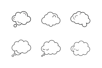peaceful thought cloud line art vector illustration