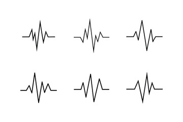 pulse icon line art vector illustration