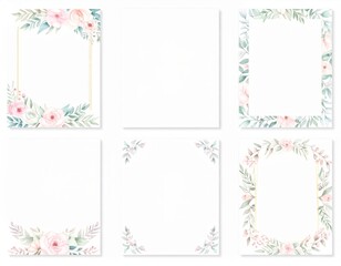 Fototapeta premium Exquisite floral note cards, a touch of elegance for every occasion elegant