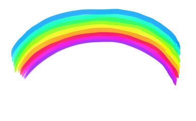 絵の具で描いたような虹のイラスト