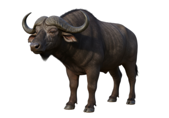 Isolated African Buffalo Standing Isolated