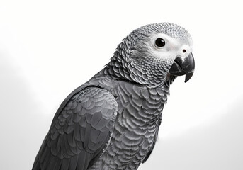 Obraz premium African Grey Parrot Monochrome Portrait