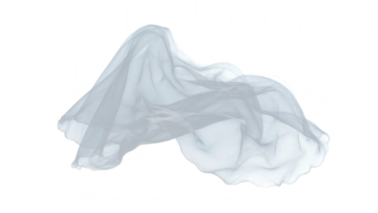 Transparent Blue Fabric PNG, Abstract Draped Light Blue Cloth with Soft Folds and Waves on a Transparent Background, Elegant and Flowing Fabric Overlay for Design Projects