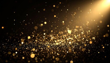 Luxurious black and gold glitter background, ideal for festive designs elegant invitations