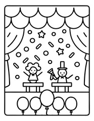 cute kids coloring pages isolated