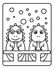 Obraz premium cute kids coloring pages isolated