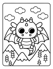 cute kids coloring pages isolated