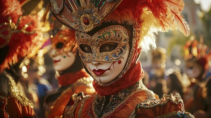 Vibrant carnival celebration venice event festive atmosphere close-up cultural heritage