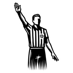 Referee Signalling With A Raised Arm