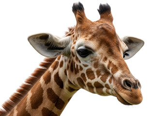 Isolated Close-up of a Giraffe Head Profile