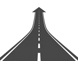 ゴールや目標に向かう道路の矢印のイラスト素材