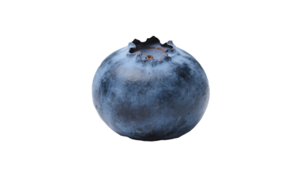 Transparent PNG Blueberry, Single Ripe Blueberry with Transparent Background, High-Resolution Image of a Fresh, Juicy Blueberry Isolated on Black for Design Elements