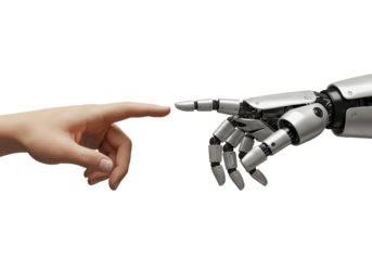 Isolated Human and Robotic Hand Reaching for Connection