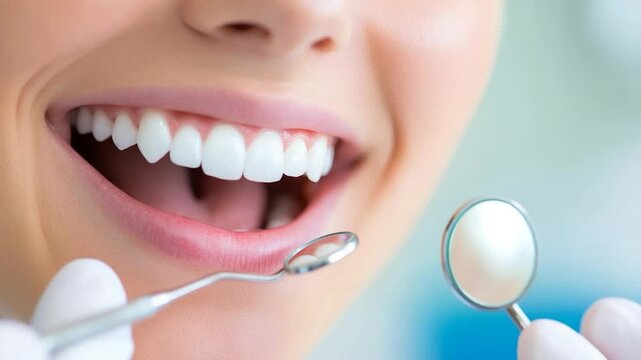 Healthy smile and dental checkup teeth hygiene for oral health