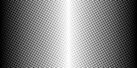 Dotted halftone gradient texture. Vanishing polka dot background. Repeating dots gradation pattern background. Black fading comic pop art overlay backdrop. Raster effect wallpaper.