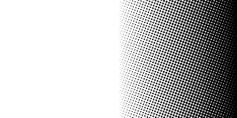 Dotted halftone gradient texture. Vanishing polka dot background. Repeating dots gradation pattern background. Black fading comic pop art overlay backdrop. Raster effect wallpaper.