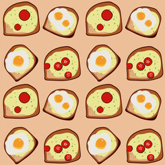 breakfast seamless pattern. 