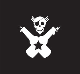 Head bones and bottle vector design