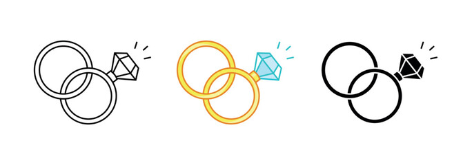 Wedding rings for a wedding or a wedding ceremony. Symbol of love and fidelity. Icon of jewelry. 