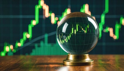 Crystal Ball Over Stock Market Graph