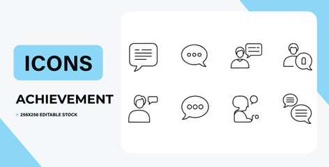 Achievement Icons  A Collection of Minimalist Communication and Success Symbols for Design Projects