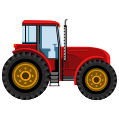tractor equipment red color car without background