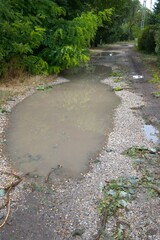 Water on the ground after the storm
