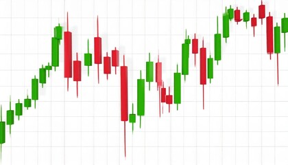 Red And Green Candlestick Chart Showing Market Trend