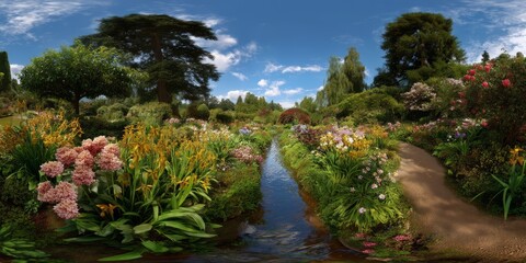 Serene garden exploration nature hdr 360 degrees hdri environment
