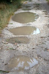 Water on the ground after the storm