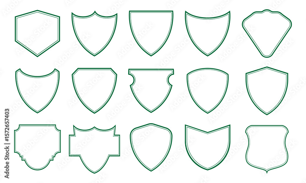Poster shields icons set. vector illustration isolated on white background for graphic and web design.