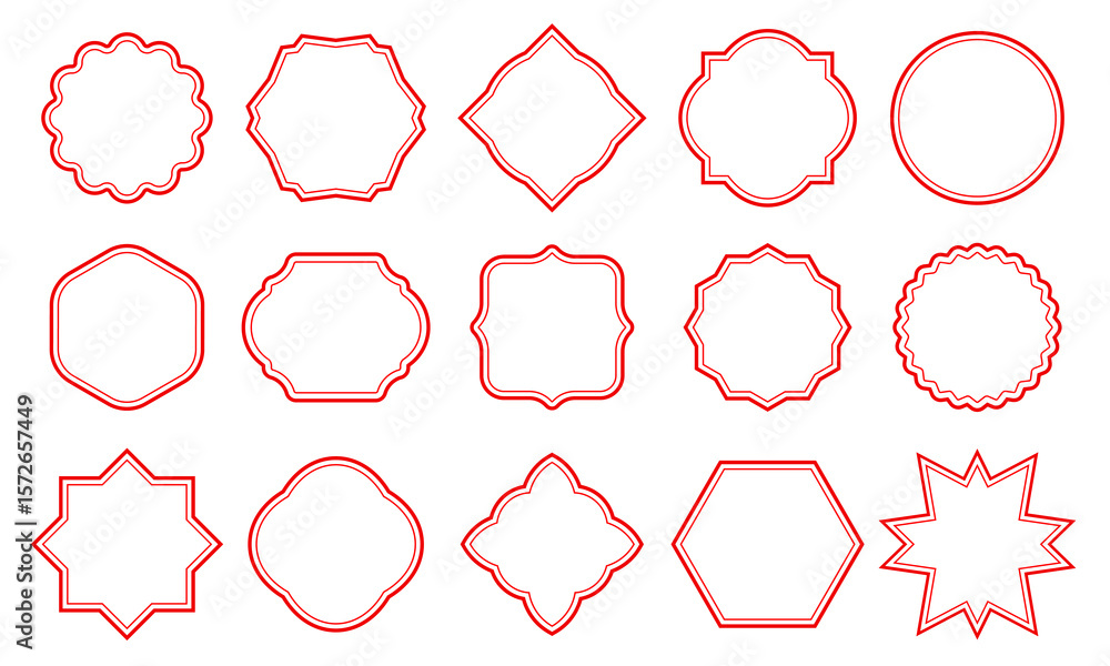 Aufkleber set of simple line art frames vector design elements for vintage frames.