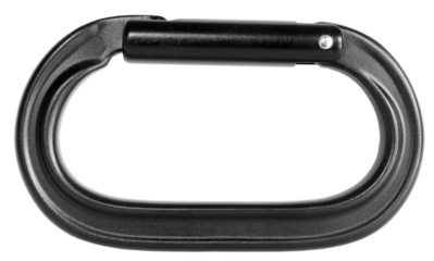 Black carabiner for climbing that does not lock