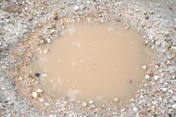 Water on the ground after the storm