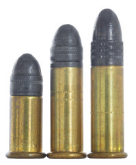 All three 22 rimfire cartridge sizes side by side