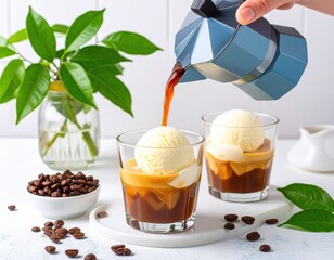 Iced Coffee Affogato With Vanilla Ice Cream