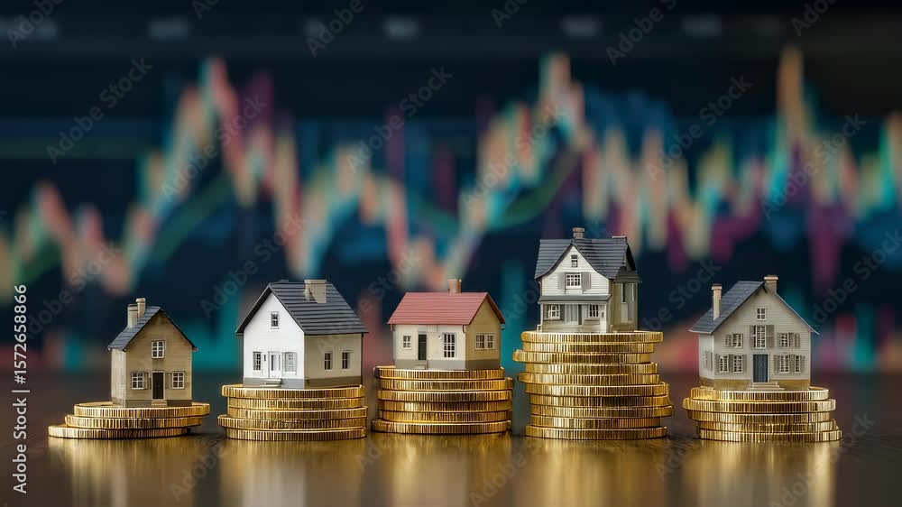 Poster capturing the essence of successful investments this image features three architectural models of ho