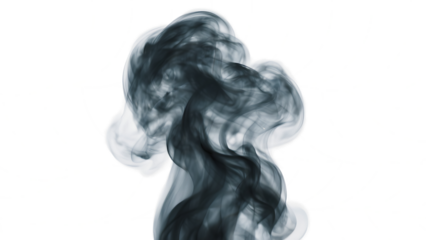 Transparent Smoke PNG, Abstract Grey and Blue Smoke Swirls on Transparent Background, Ethereal and Flowing Smoke Design Element for Overlay Effects
