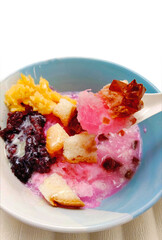 Colorful Indonesian Es Doger with Various Toppings