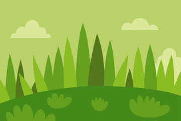 Obraz premium Meadow With Dense Green Grass And Patches Of Soft Light