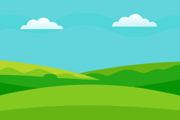 Green Plains Stretching Under A Clear Bright Sky