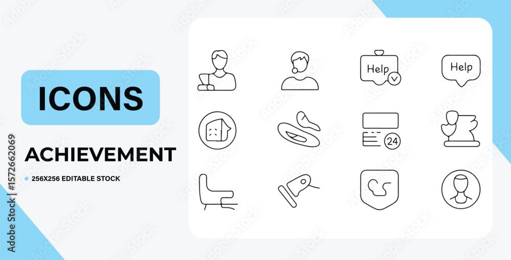Poster vector set of business communication icons for web design modern set of internet and social med